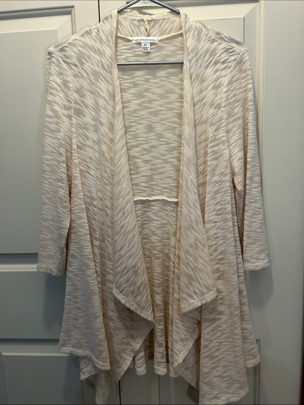 JohnPaulRichards - Cream Open-Front Draped Cardigan. XL